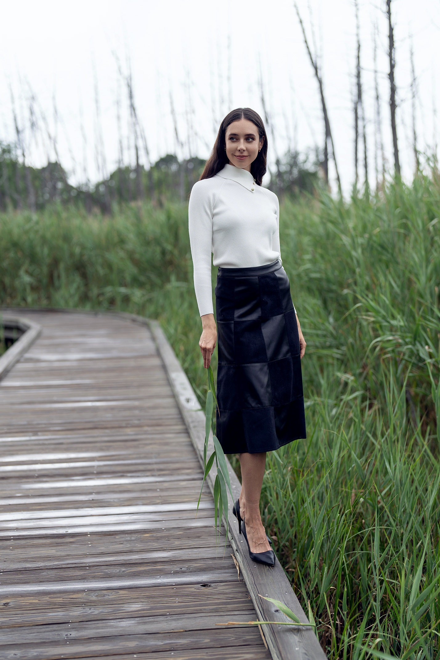 LEATHER SUEDE SKIRT