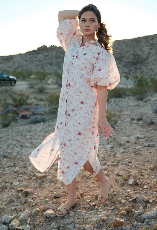 FLORAL PUFF SLEEVE DRESS