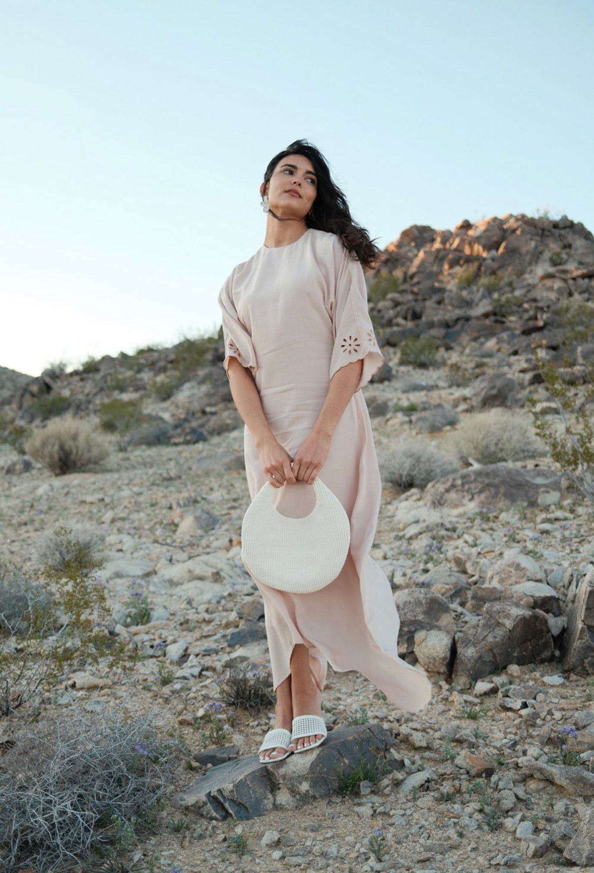 BLUSH EYELET DRESS