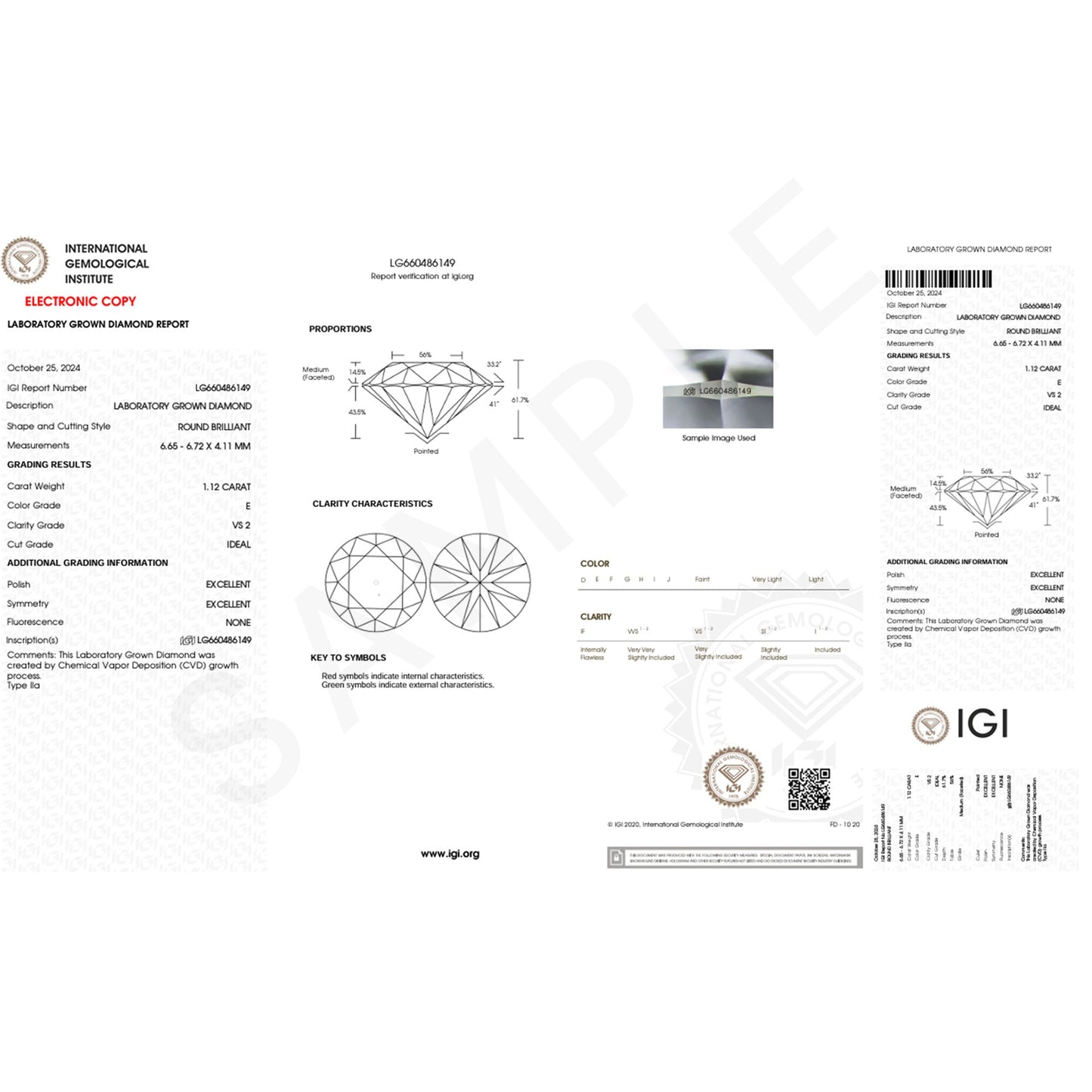 IGI Certified 1 Carat Lab Grown Diamond Princess Cut Engagement Ring with Band