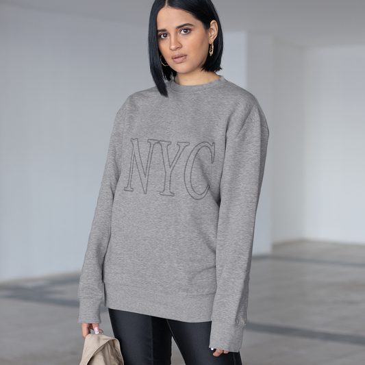 Womens Gray NYC Crewneck Sweatshirt - Great Hall Collections House