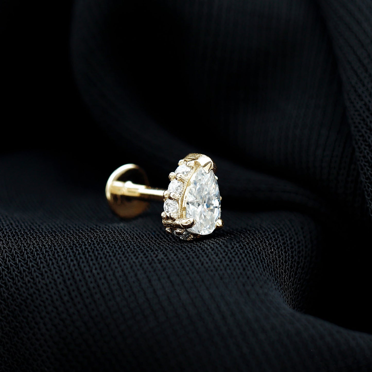 Certified Moissanite Teardrop Helix Earring for Women