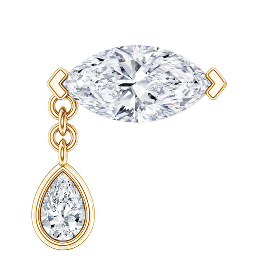 Marquise Moissanite Dangle Cartilage Earring