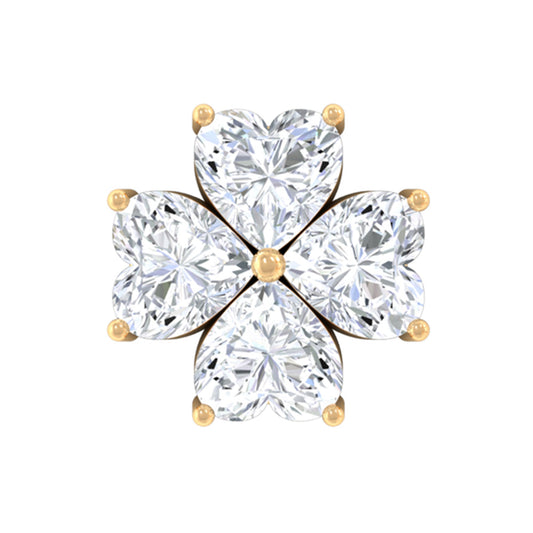 Heart Shape Moissanite Flower Conch Earring