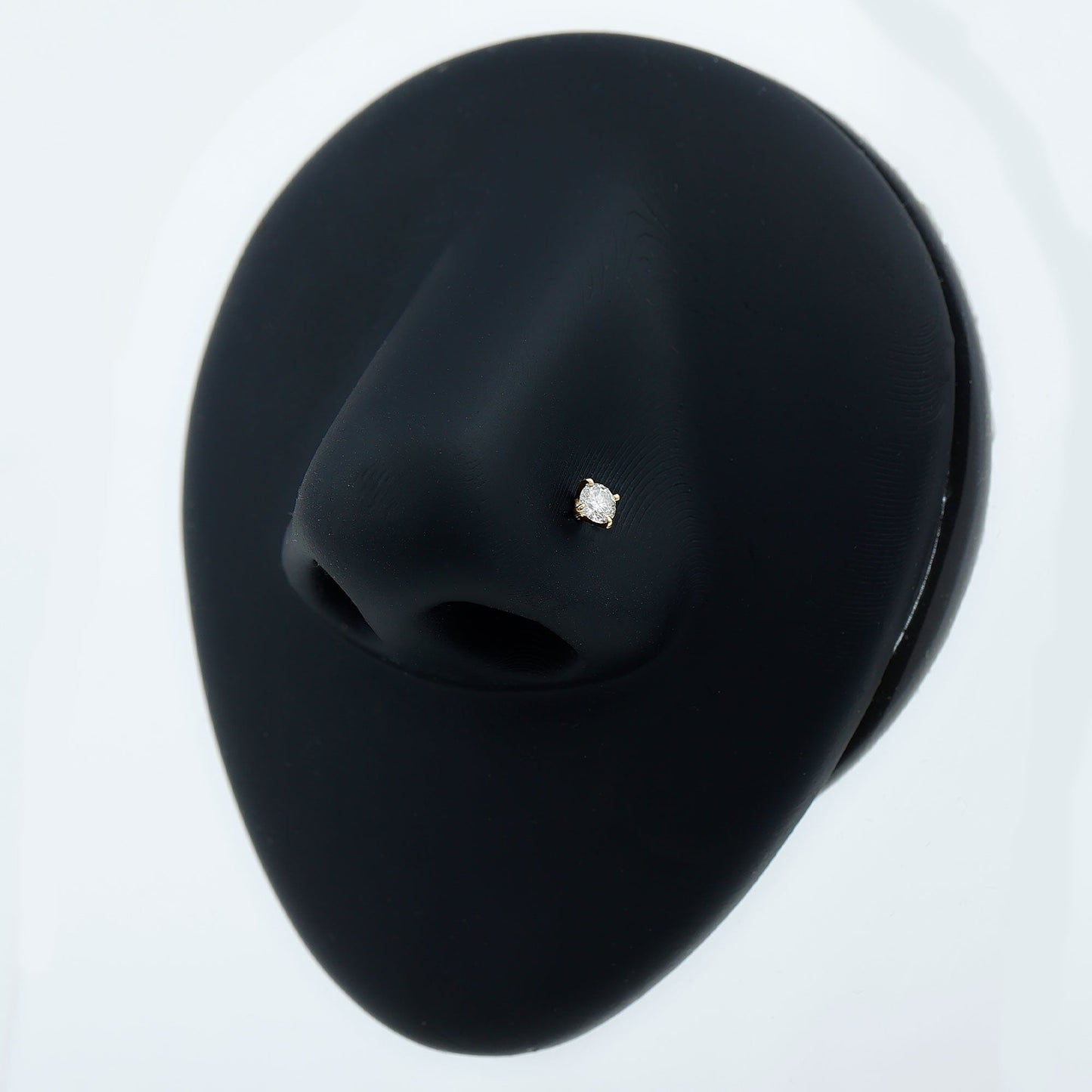 Round Shape Moissanite Solitaire Nose Pin