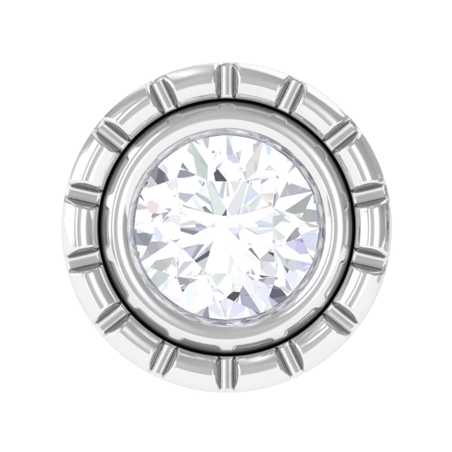 Round Diamond Nose Pin in Bezel Setting