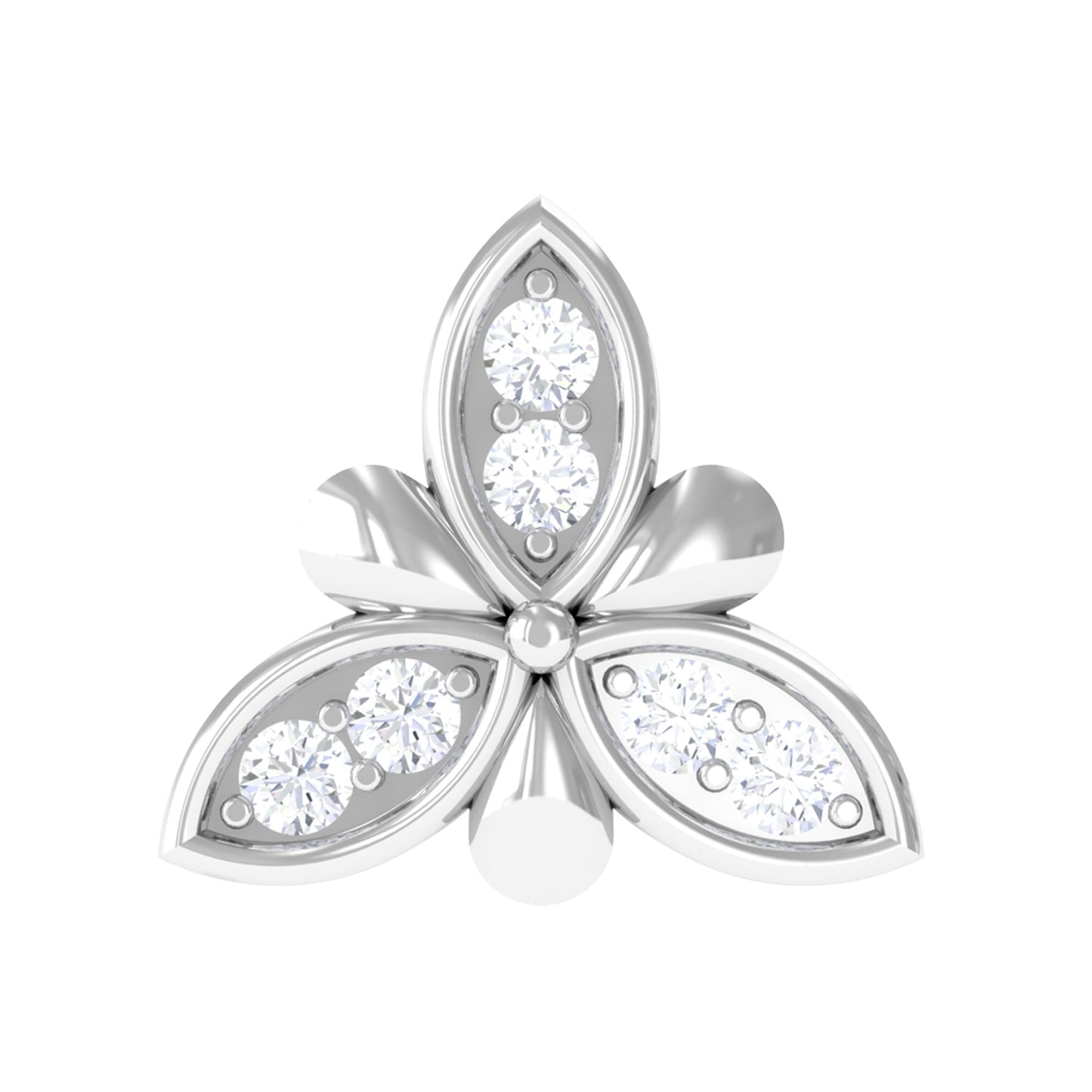 Simple Diamond Flower Nose Stud for Women