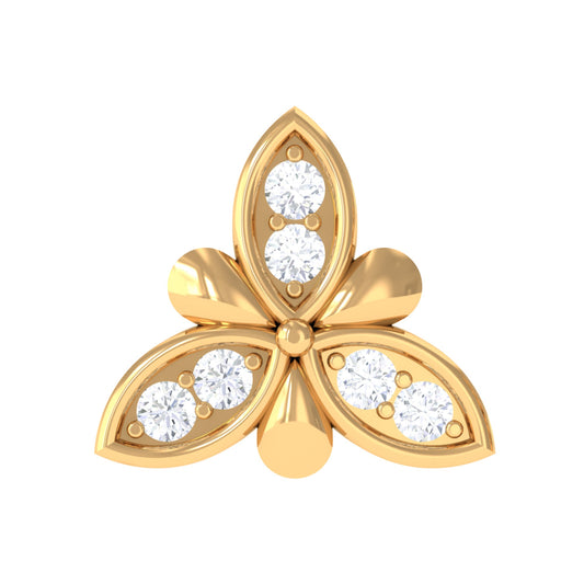 Simple Diamond Flower Nose Stud for Women