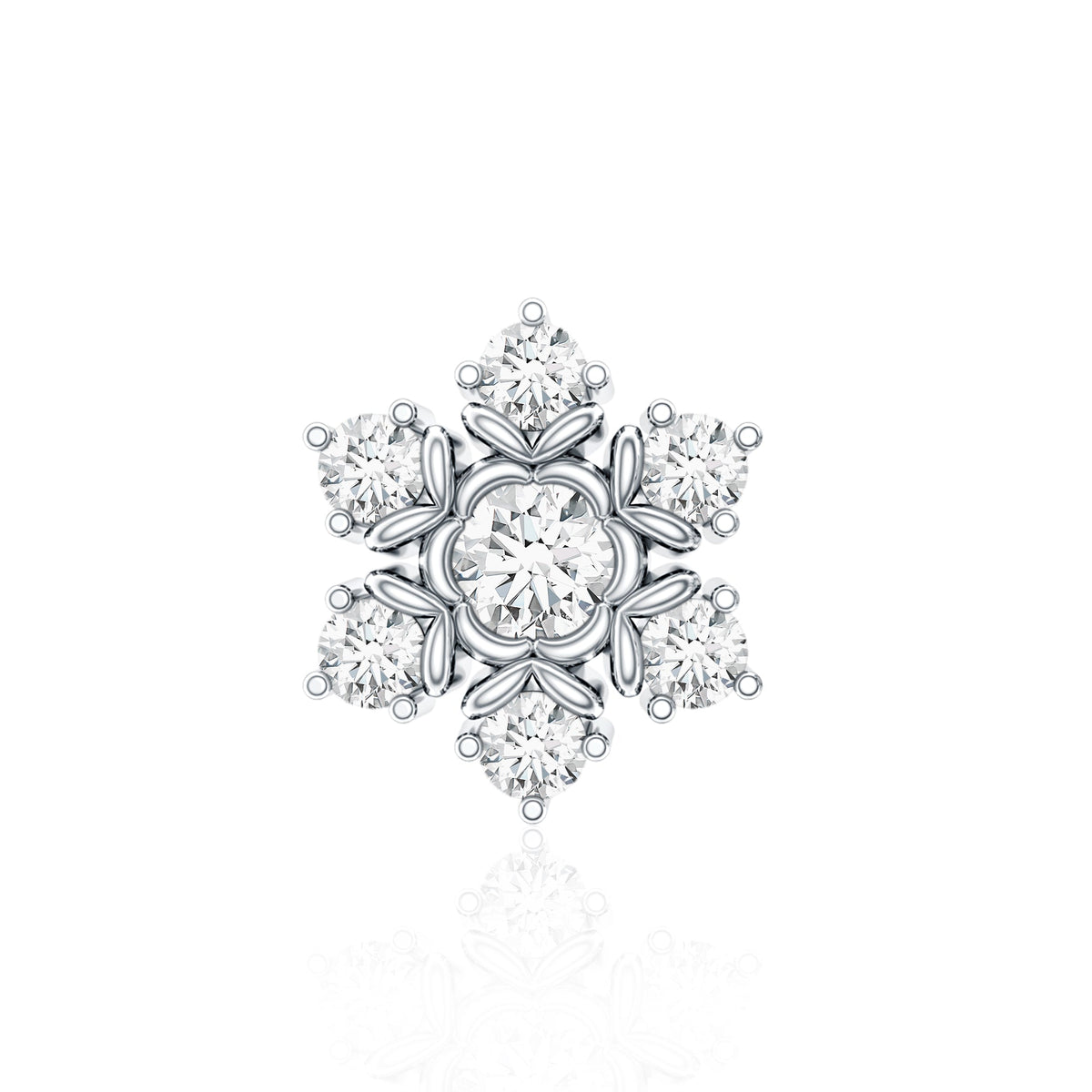 Nature Inspired Diamond Flower Earring for Helix Piercing
