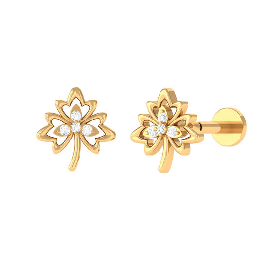 Diamond Nature Inspired Earring for Helix Piercing
