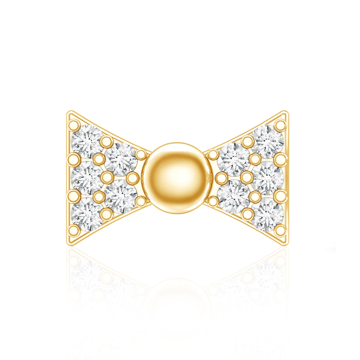 Diamond Bow Earring for Helix Piercing