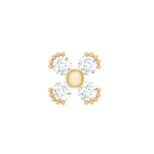 Round Diamond Minimal Helix Earring