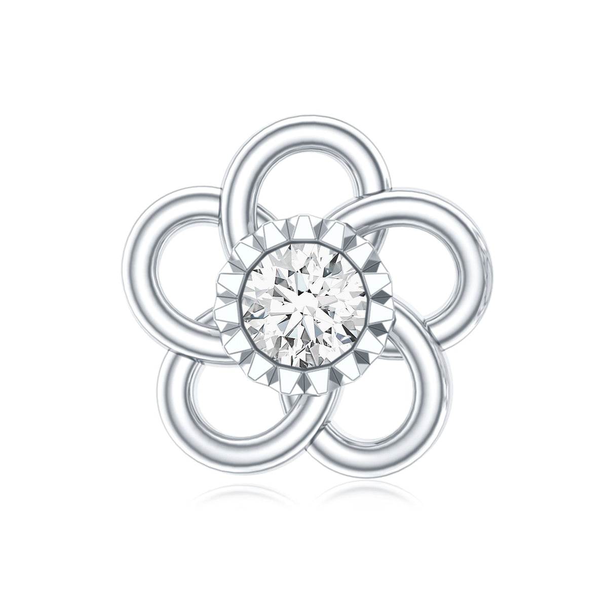 Diamond Flower Earring for Cartilage Piercing