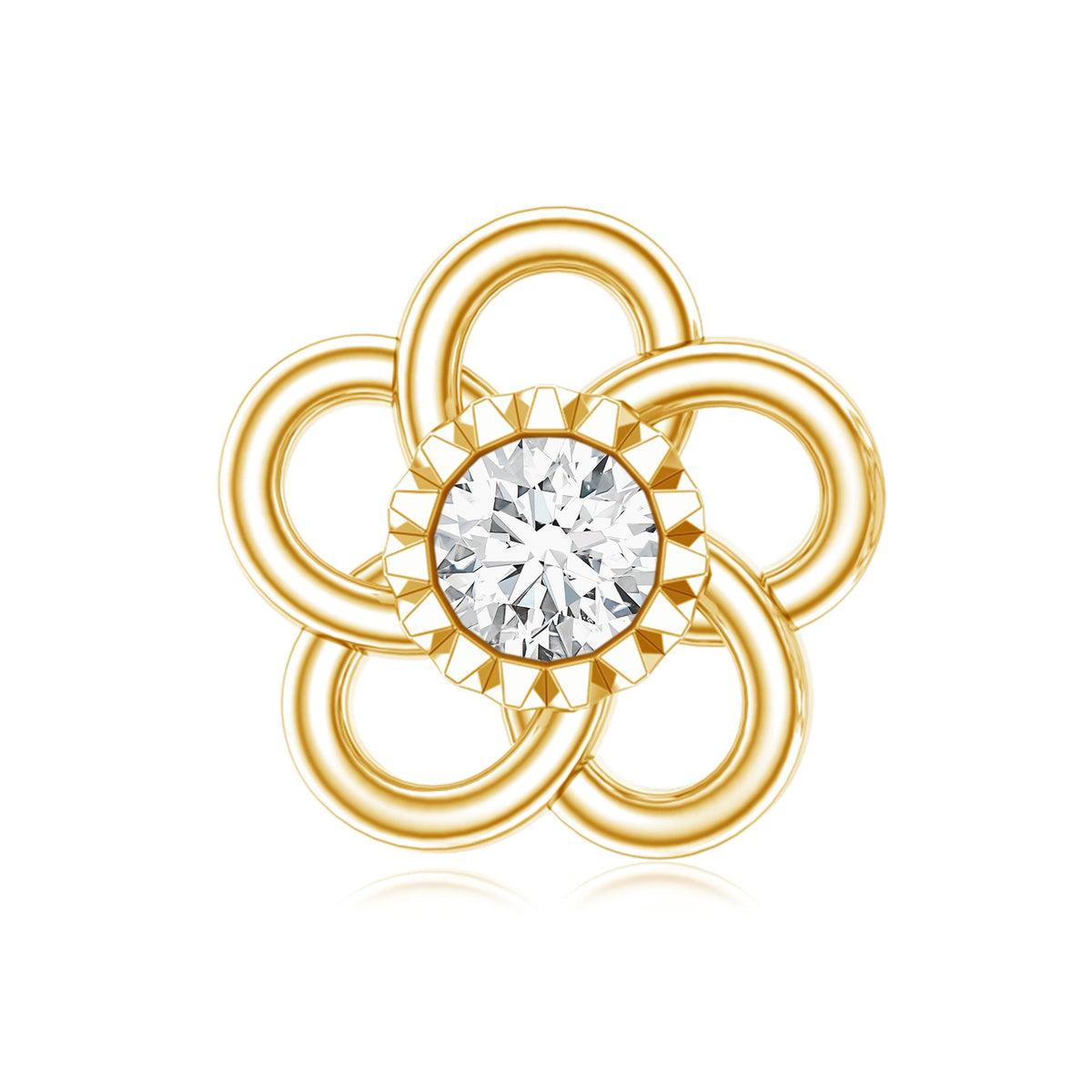 Diamond Flower Earring for Cartilage Piercing
