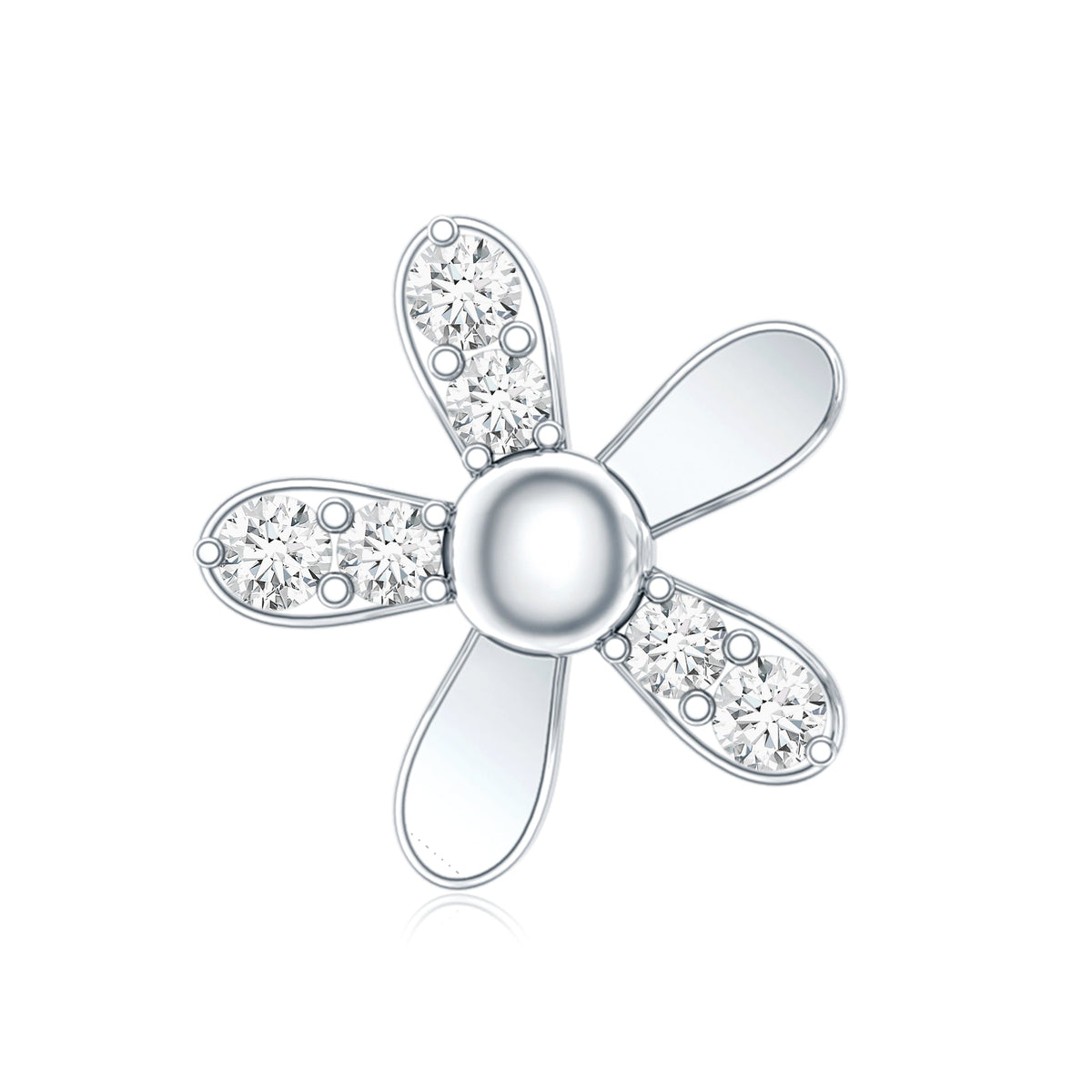 Simple Diamond Floral Earring for Cartilage Piercing
