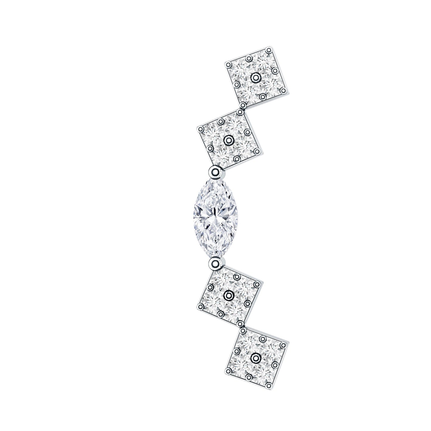 Certified Moissanite Curved Helix Piercing Earring