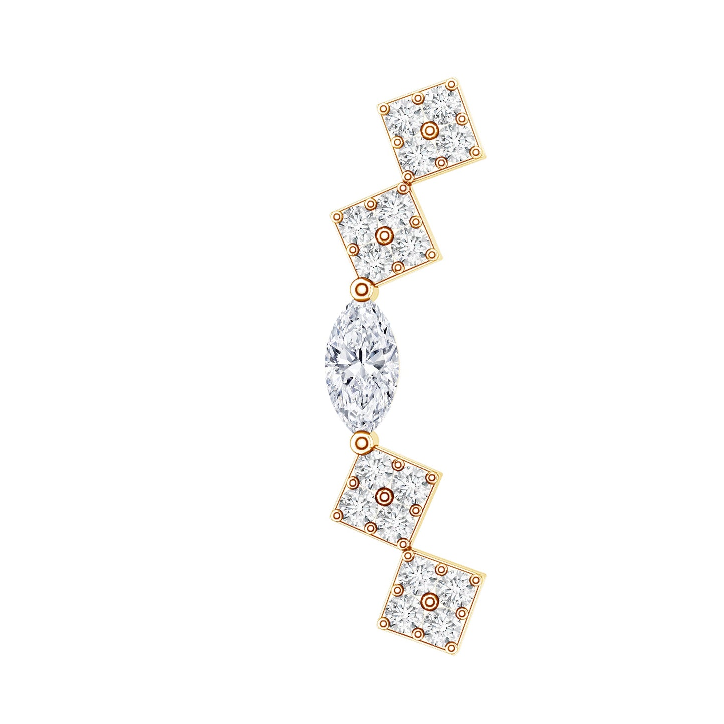 Certified Moissanite Curved Helix Piercing Earring