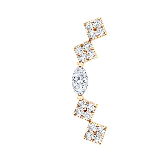Certified Moissanite Curved Helix Piercing Earring