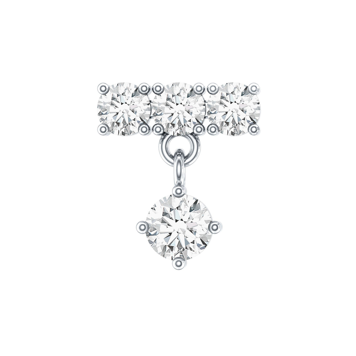 Womens Diamond Drop Earring for Helix Piercing