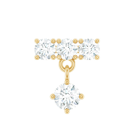 Womens Diamond Drop Earring for Helix Piercing