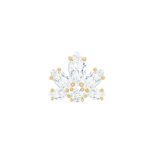 Marquise Diamond Lotus Earring for Upper Lobe Piercing