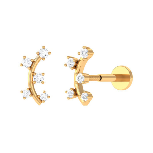 Diamond Curved Crawler Earring