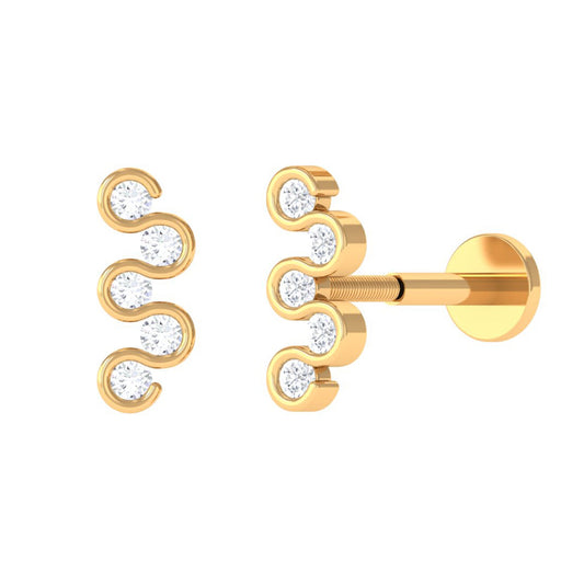 Diamond Zig Zag Bubble Crawler Earring