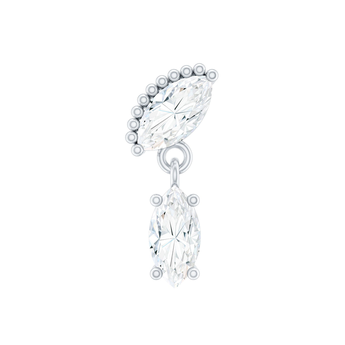 Certified Marquise Diamond Drop Earring for Helix Piercing