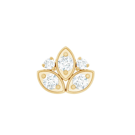 Diamond Lotus Earring for Cartilage Piercing