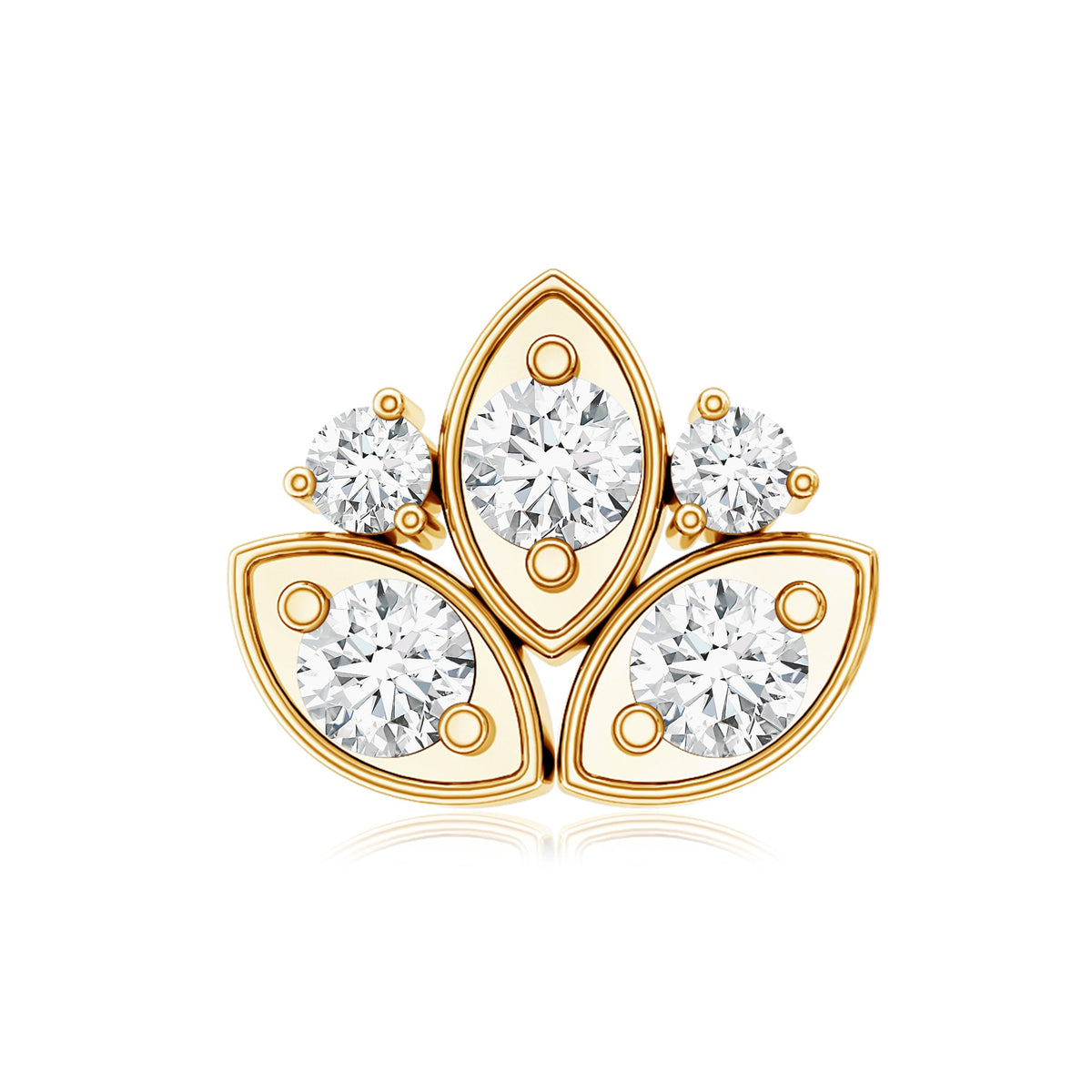 Diamond Lotus Earring for Cartilage Piercing