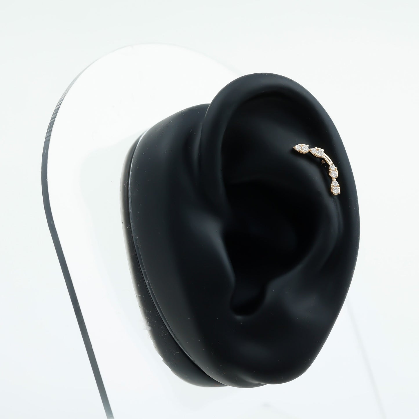 Certified Moissanite Curved Helix Earring for Her