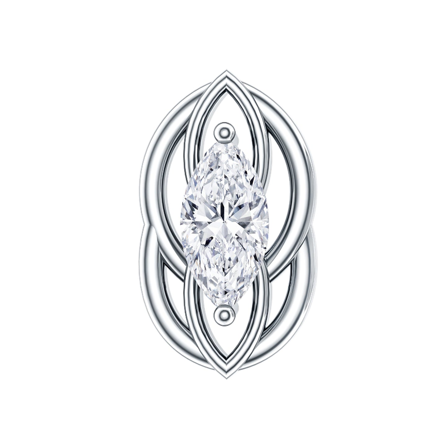 Minimal Marquise Cut Moissanite Cartilage Earring