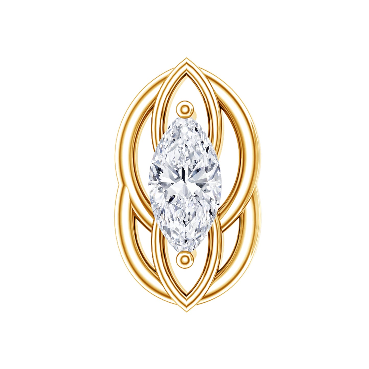 Minimal Marquise Cut Moissanite Cartilage Earring