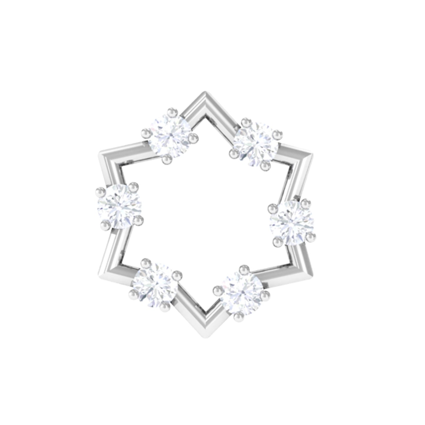Genuine Diamond Star Earring for Cartilage Piercing