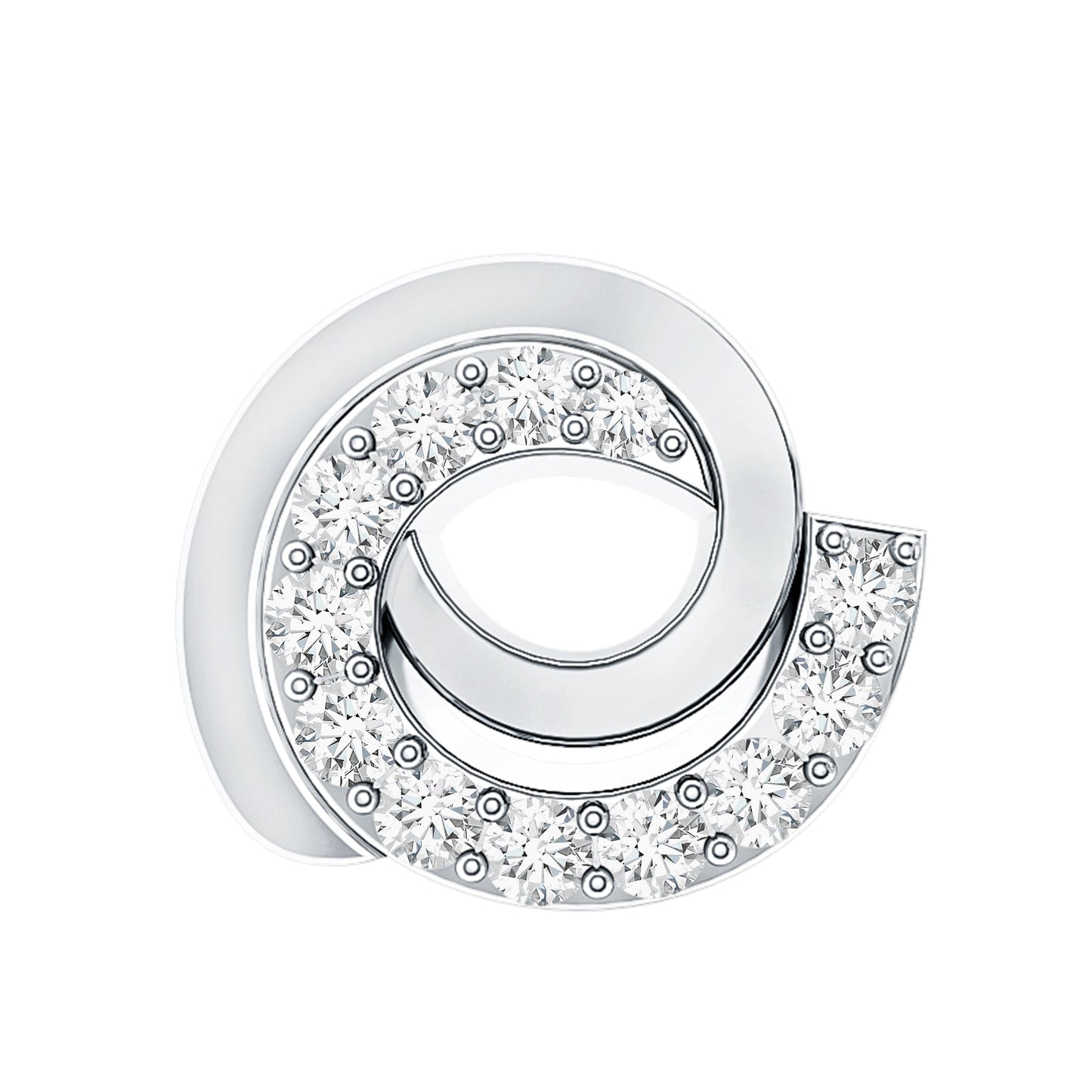 Moissanite Swirl Earring for Second Hole Piercing