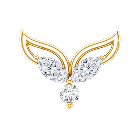 Certified Moissanite Fishtail Earring for Cartilage Piercing