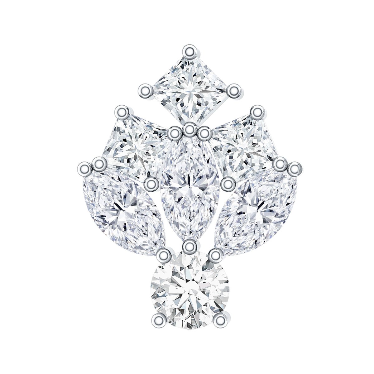 Moissanite Cluster Earring for Upper Lobe Piercing