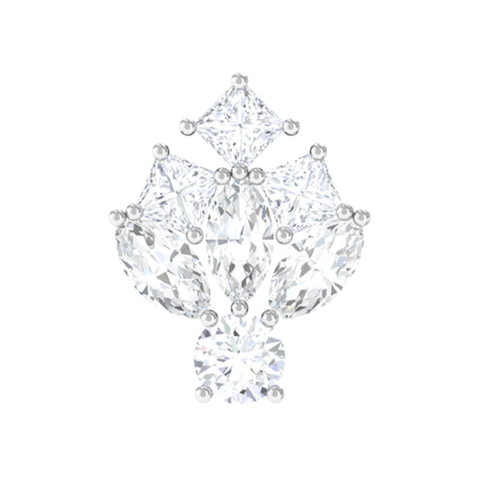 Moissanite Cluster Earring for Upper Lobe Piercing