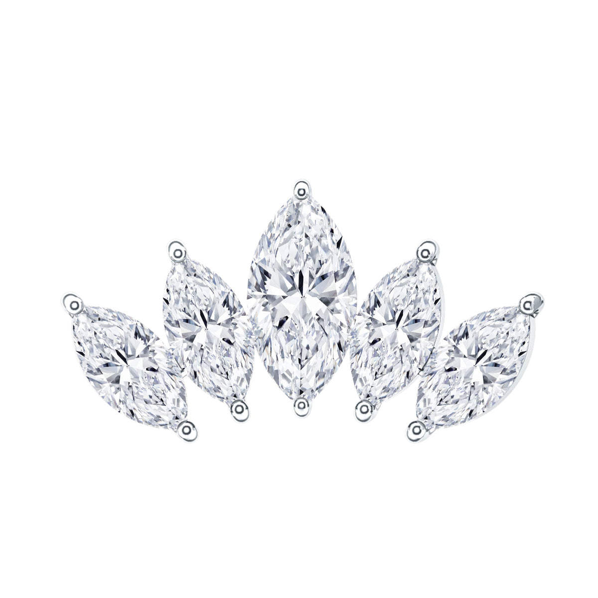 Marquise Moissanite Leaf Ear Crawler Earring