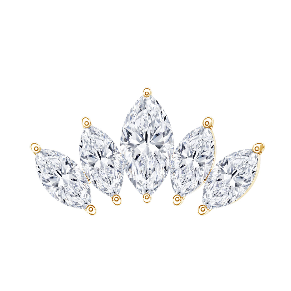 Marquise Moissanite Leaf Ear Crawler Earring