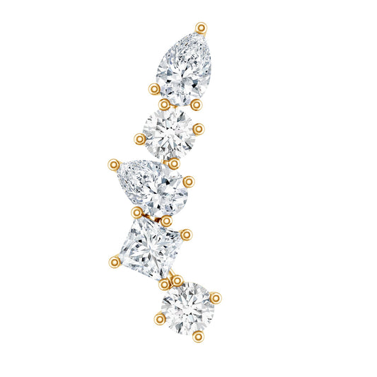 Unique Diamond Crawler Earring for Helix Piercing