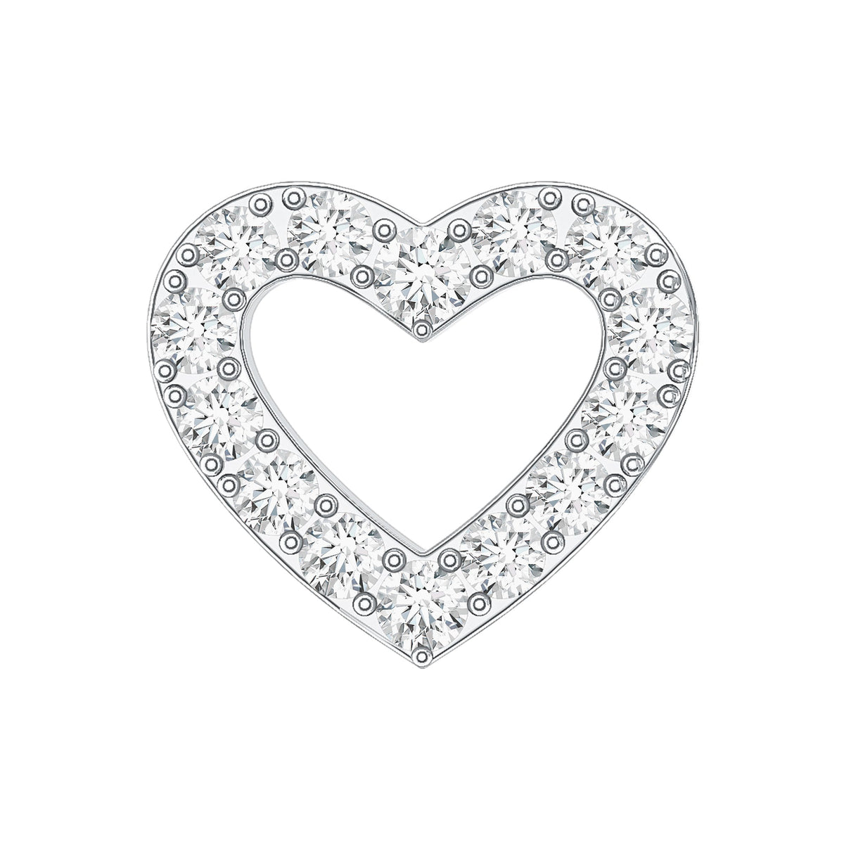 Cute Diamond Open Heart Earring for Helix Piercing