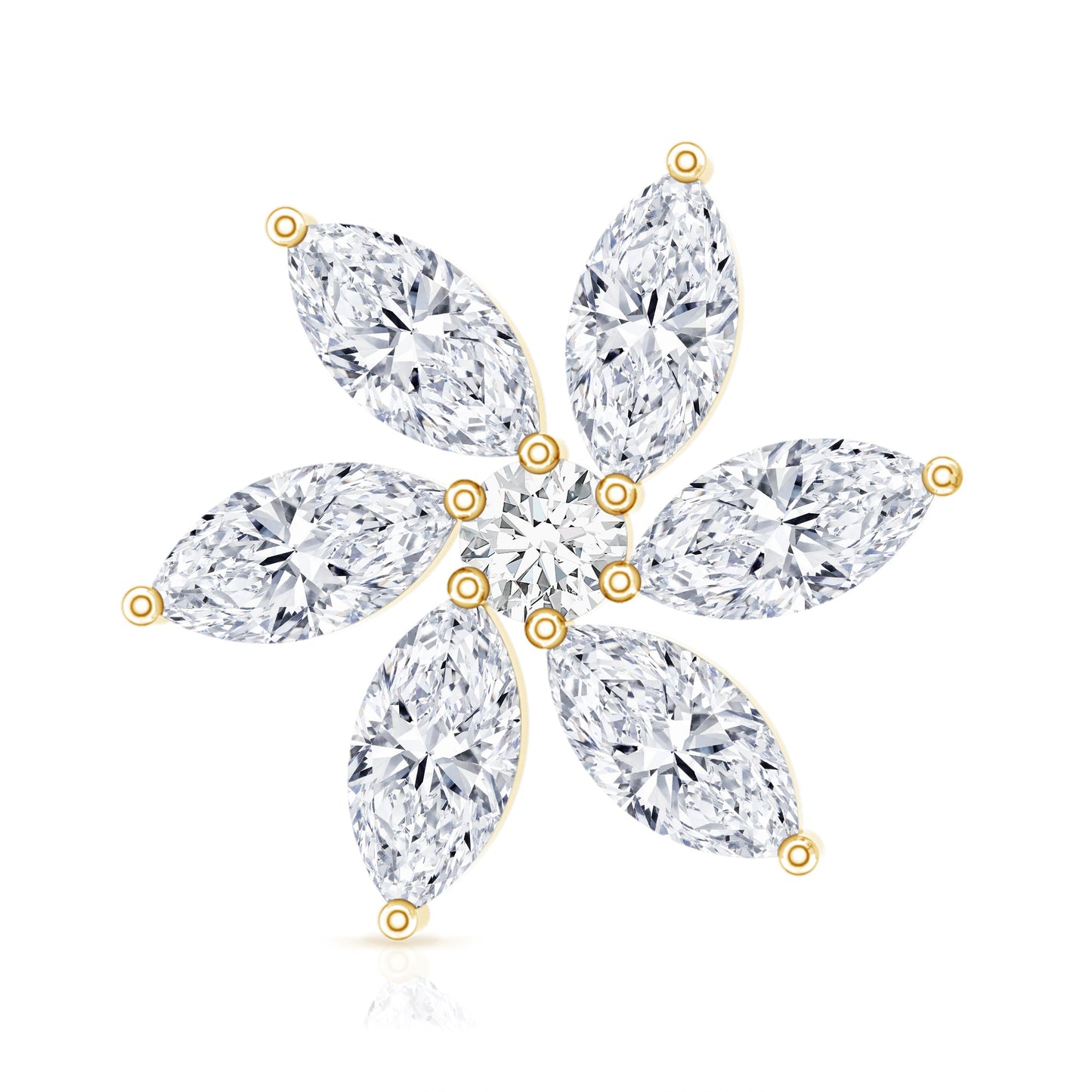 Sparkling Marquise Diamond Flower Helix Earring