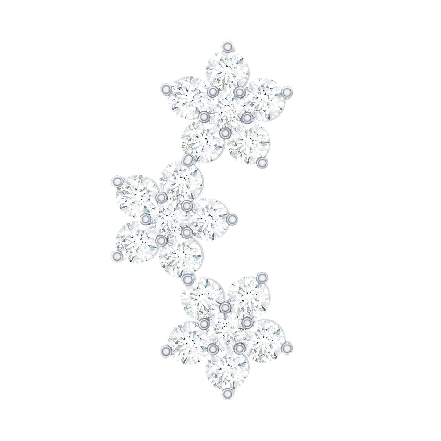 Helix Flower Crawler Earring with Diamond