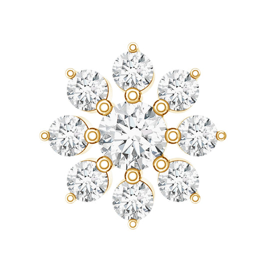 Sparkling Diamond Flower Cartilage Earring with Flat Back