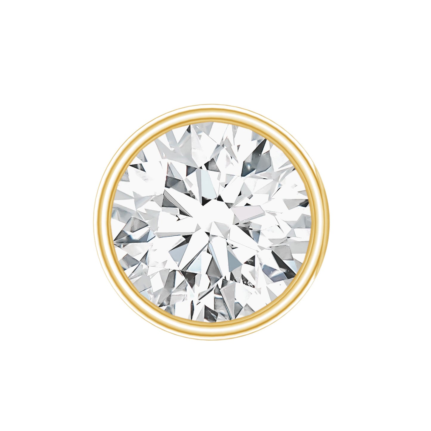 Bezel Set Diamond Solitaire Conch Earring