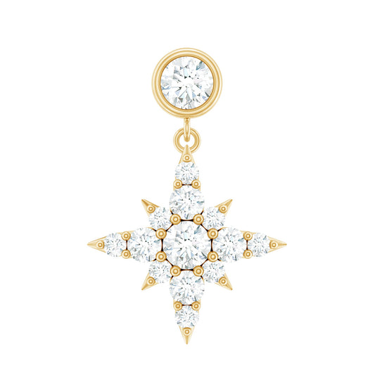 Certified Diamond Starburst Drop Earring for Helix Piercing