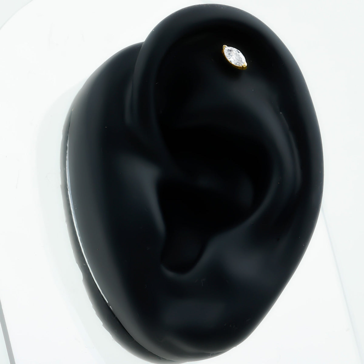 Marquise Diamond Solitaire Earring for Helix Piercing