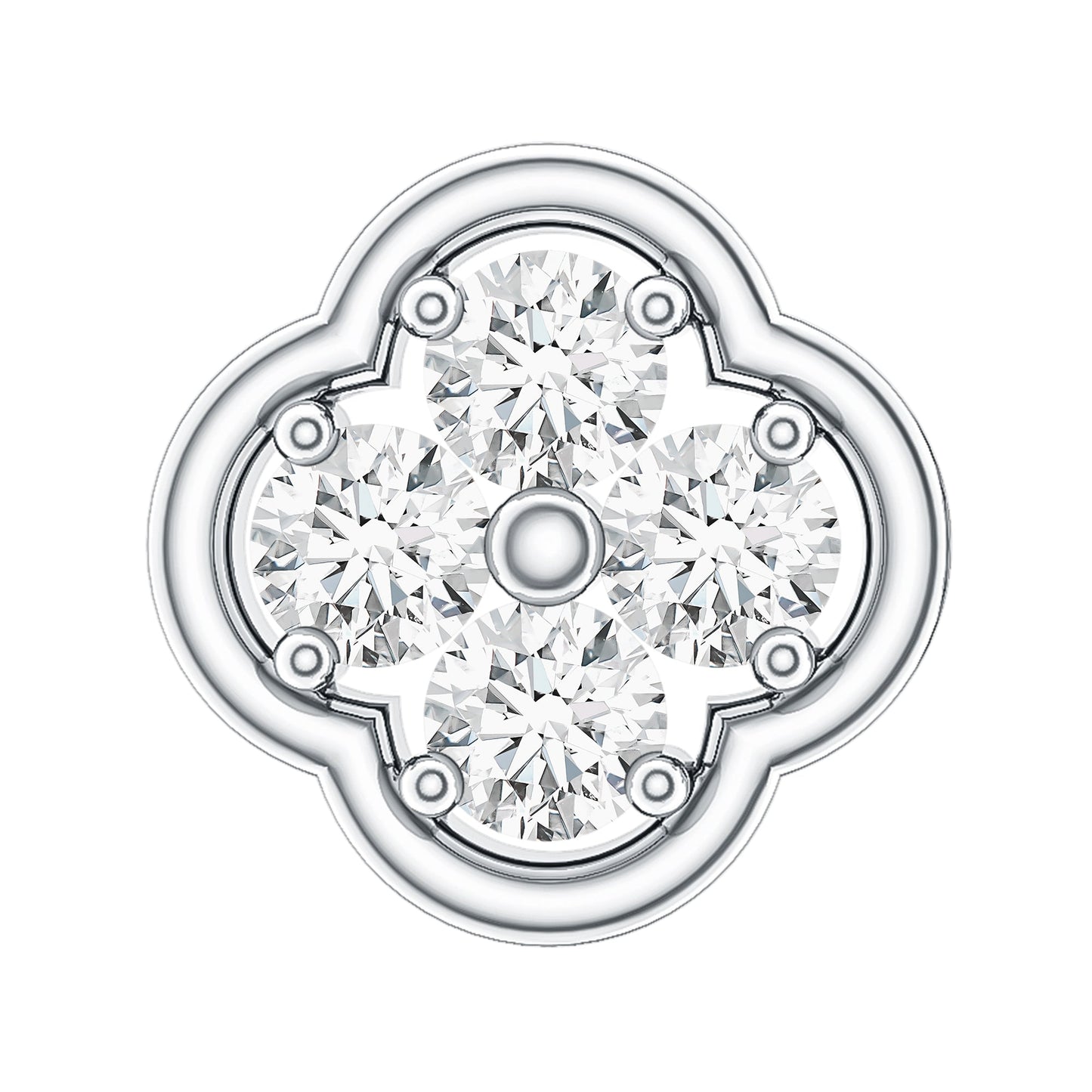 Diamond Flower Cluster Earring for Helix Piercing