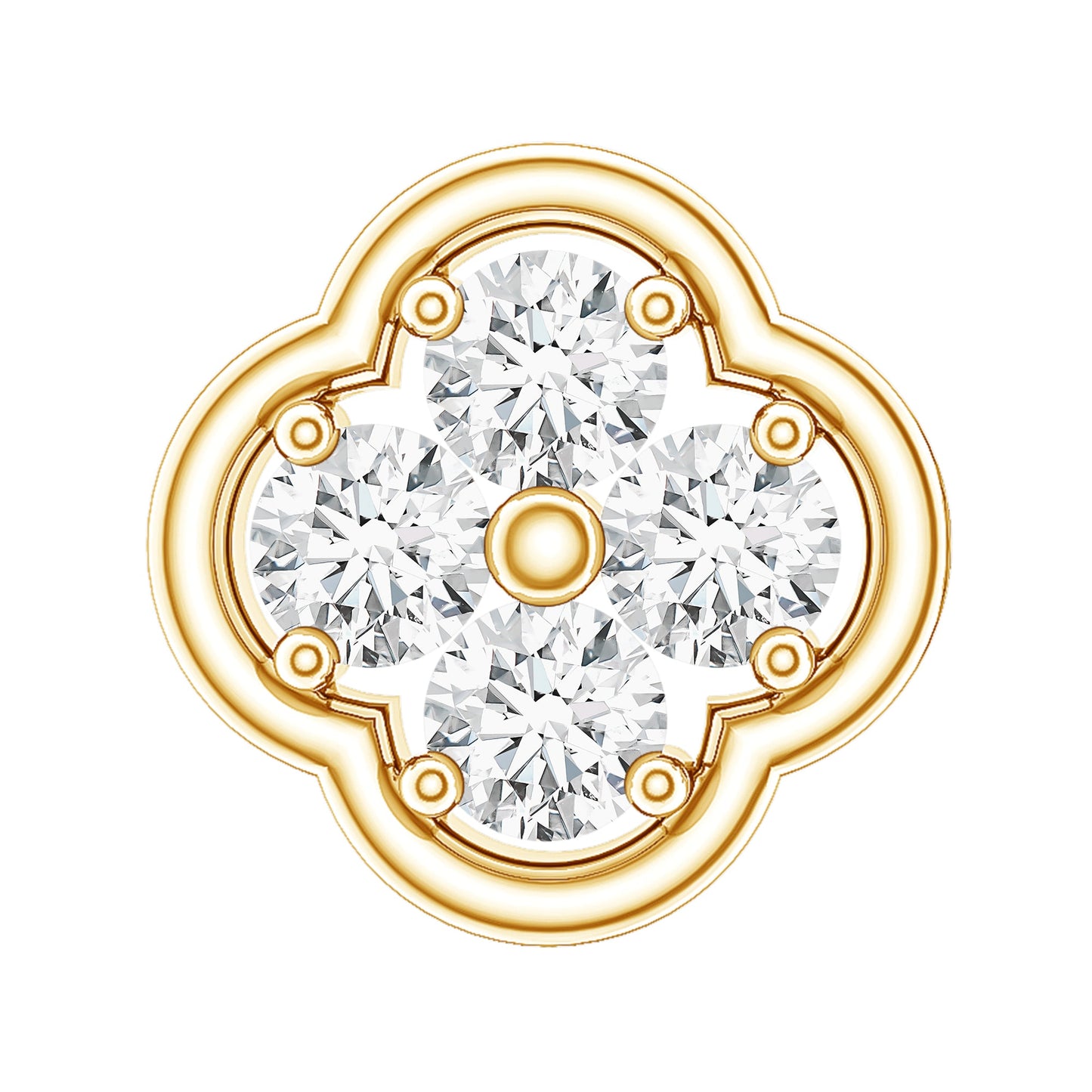 Diamond Flower Cluster Earring for Helix Piercing